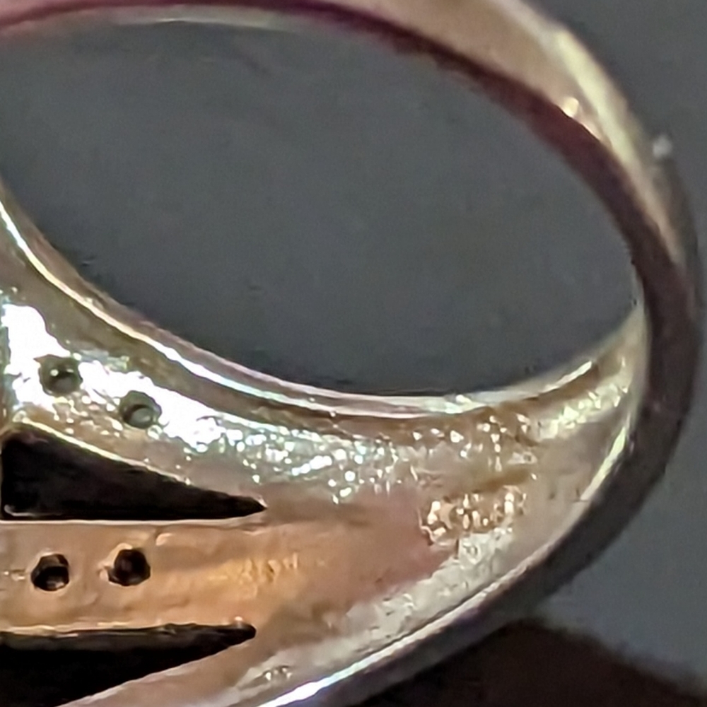 Black And White Diamond Dramatic Lace Ring Size 7 - image 3